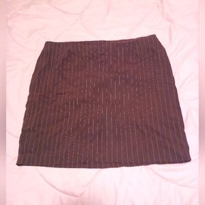 Brown Pinstripe Pencil Skirt